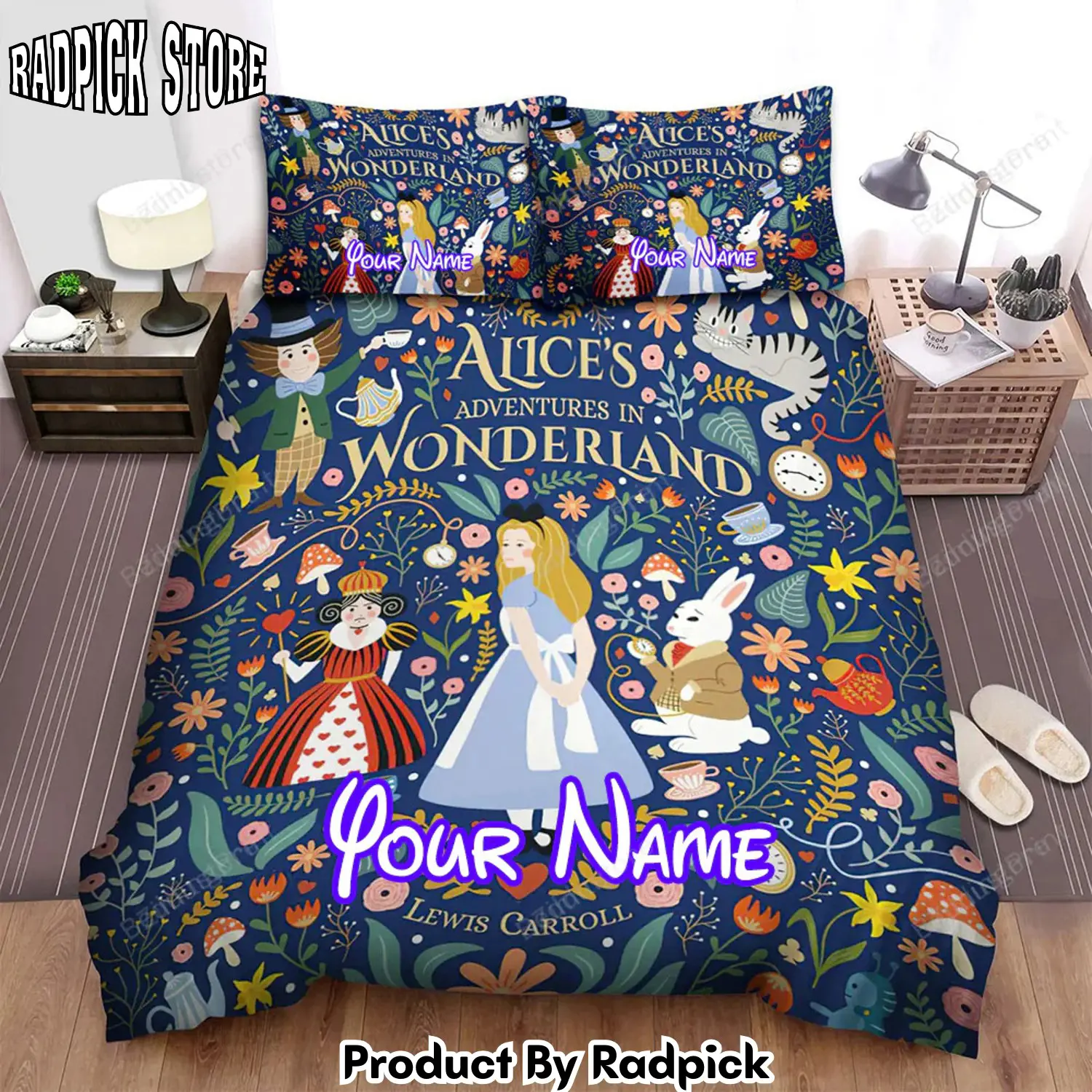 Radpick alice in wonderland i adventures movie poster bed sheets duvet cover personalized name bedding sets rp3278845